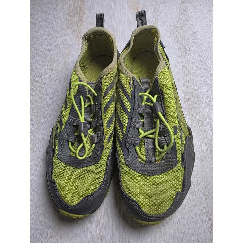 Merrell Kids Boys Gray & Fluorescent Yellow Hydro Run Water Shoe Sneaker Sz 2.5